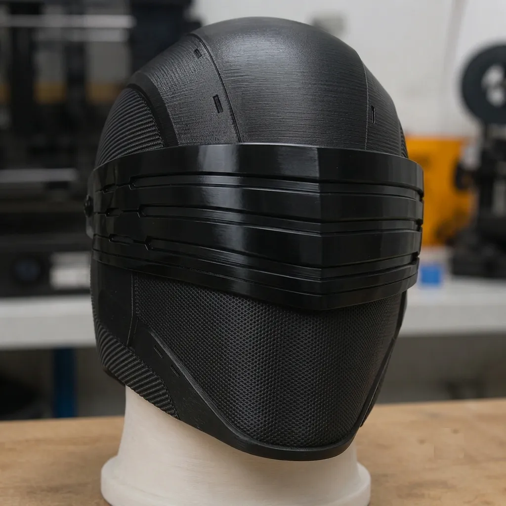 Casco inspirado en GI Joe impreso en 3D con diseño táctico futurista